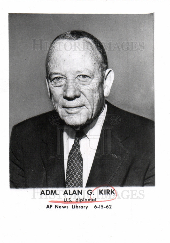 1962, Alan Kirk American diplomat Navy - Historic Images