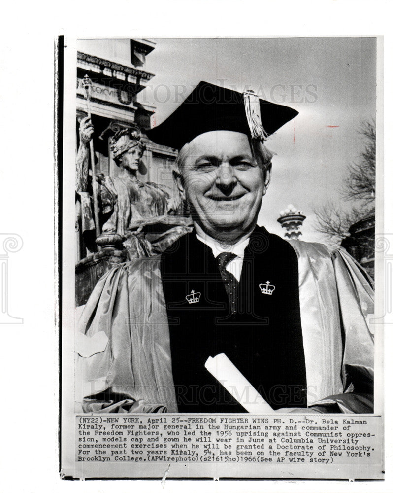 1966 Press Photo Bela Kalman Kiraly Columbia University - Historic Images