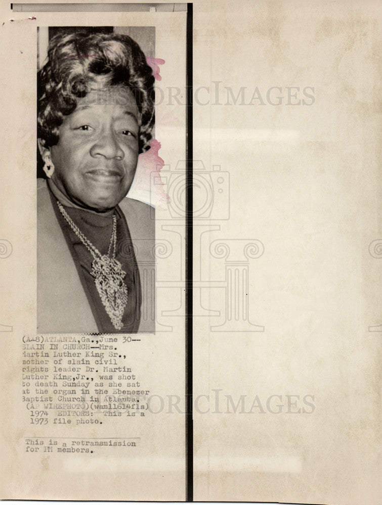 1974 Press Photo Mrs King American author activist - Historic Images