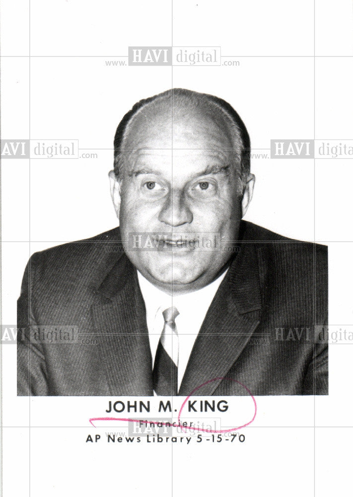 1970 Press Photo Financier John King - Historic Images