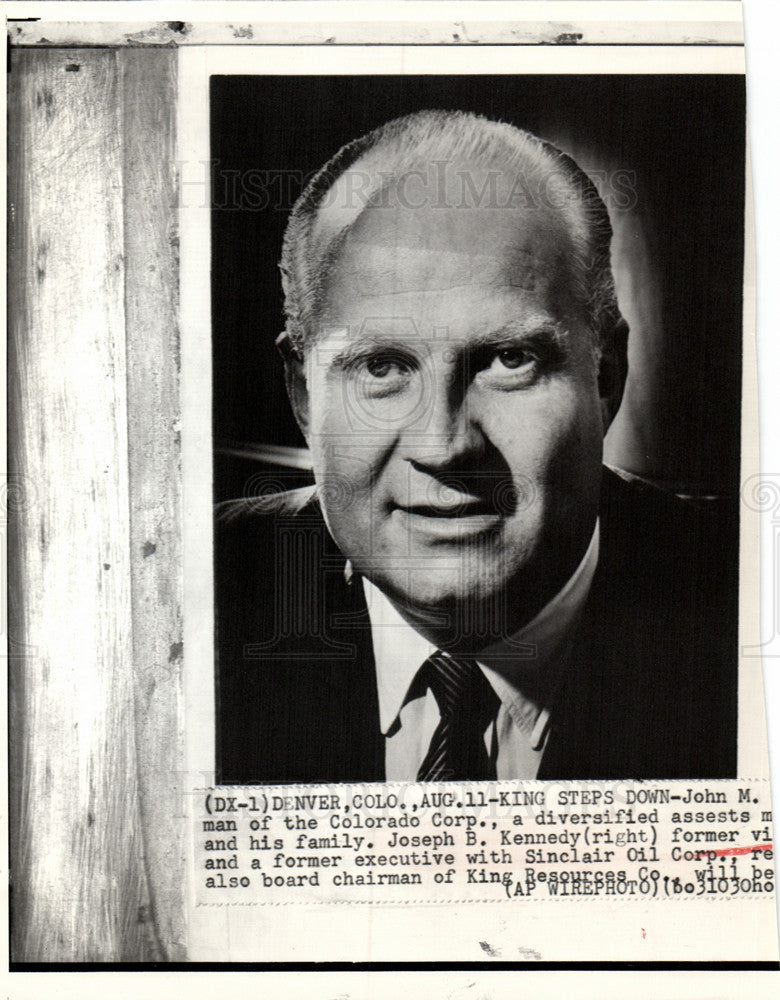 1970 Press Photo Joseph B. Kennedy Executive Leader - Historic Images