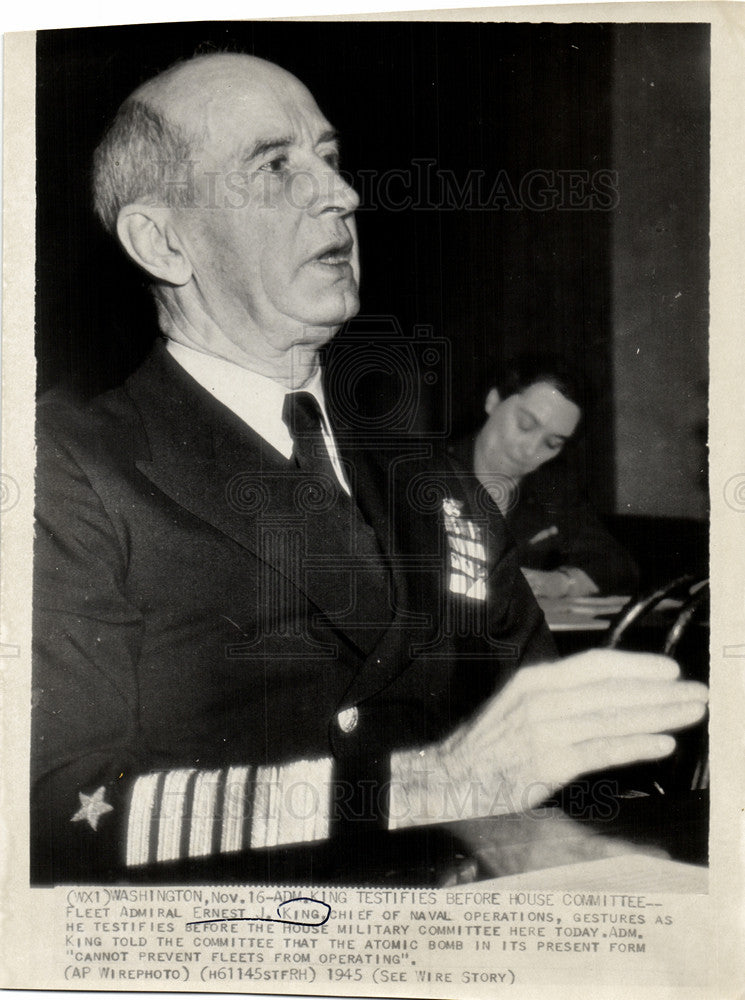 1945 Press Photo Ernest King Commander - Historic Images