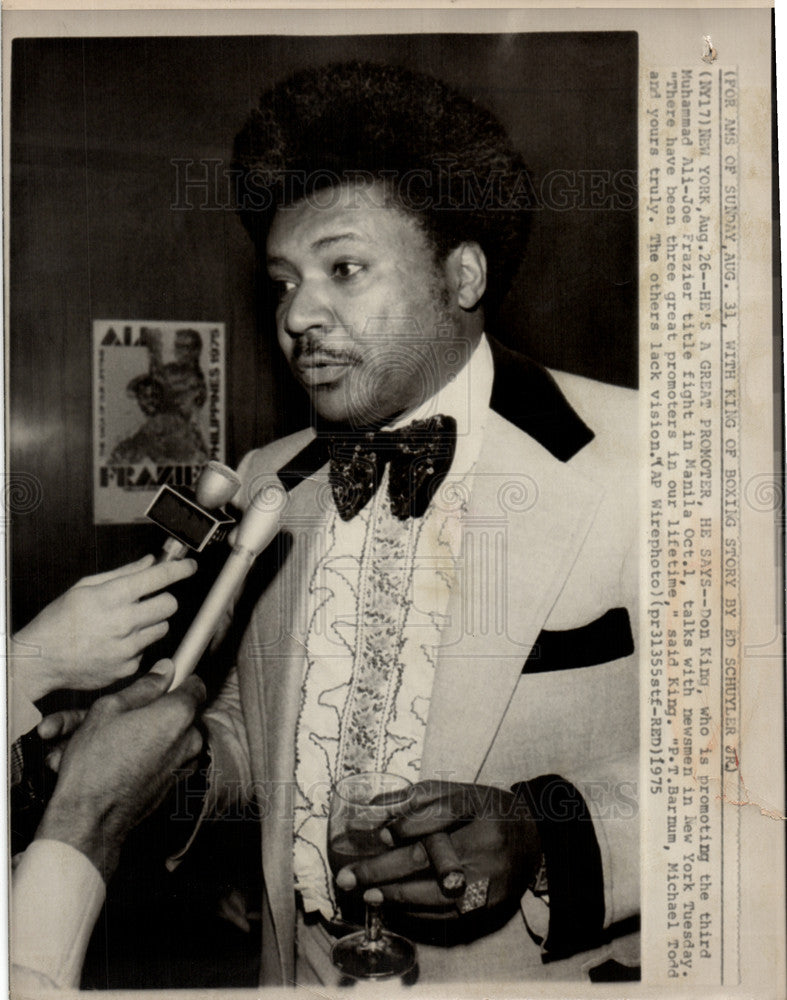 1975 Press Photo don king boxing promoter 1975 tyson - Historic Images