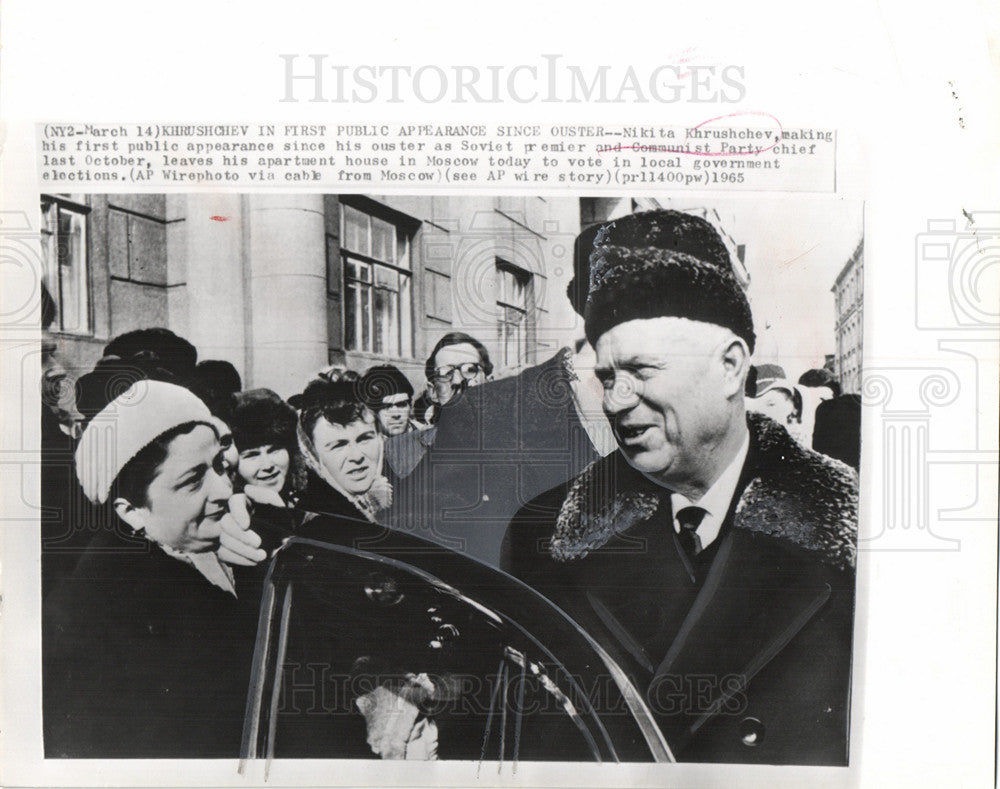 1965 Press Photo Nikita Khrushchev Moscow Election Vote - Historic Images