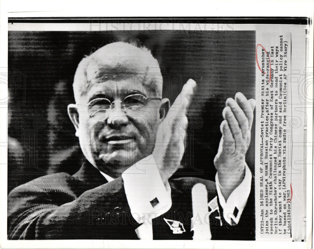 1963 Press Photo Nikita Khrushchev - Historic Images