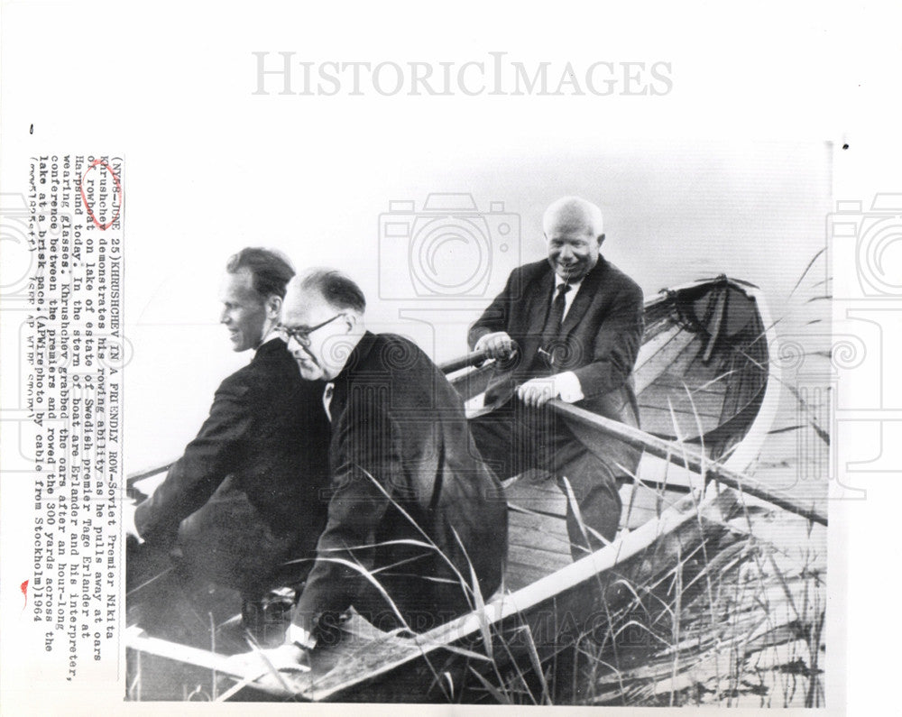 1964 Press Photo Nikita Khrushchev Soviet - Historic Images