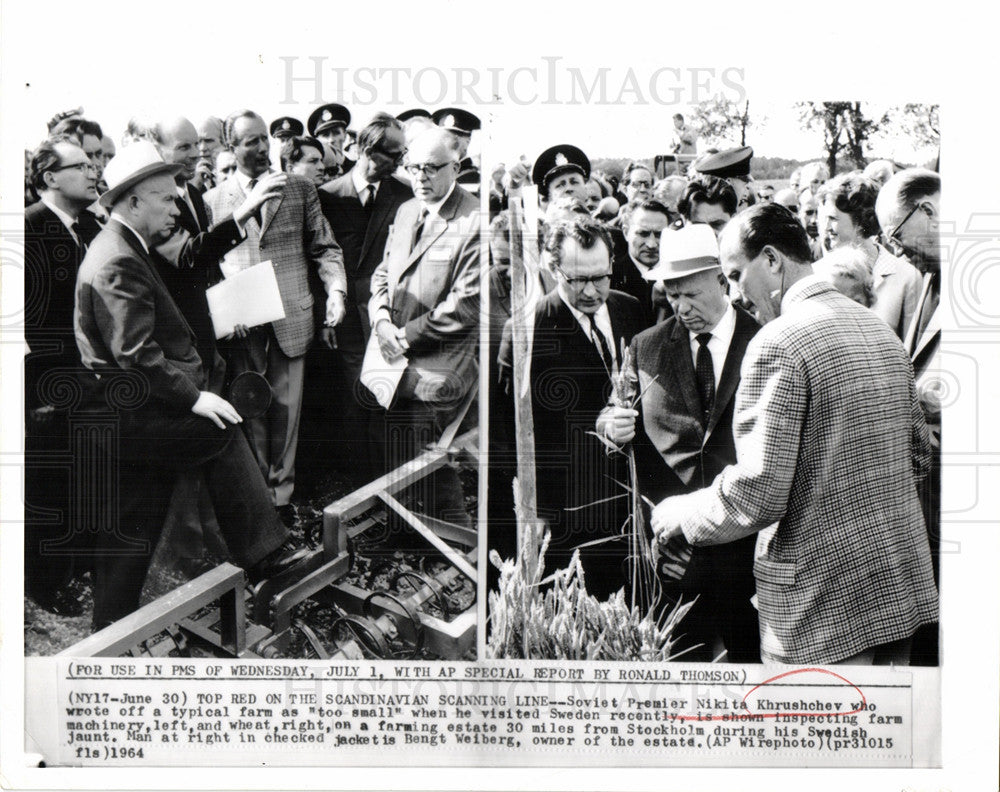 1964 Press Photo Nikita Khrushchev Secretary Soviet - Historic Images