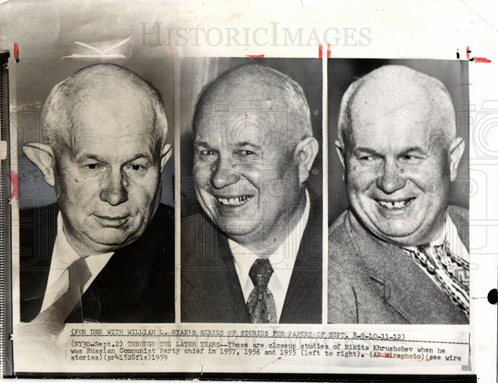 1959 Press Photo Nikita Khrushchev Russian communist - Historic Images