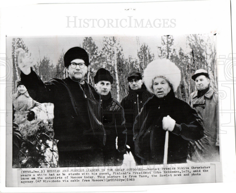 1963 Press Photo Nikita Khrushchev Urho Kekkonen - Historic Images