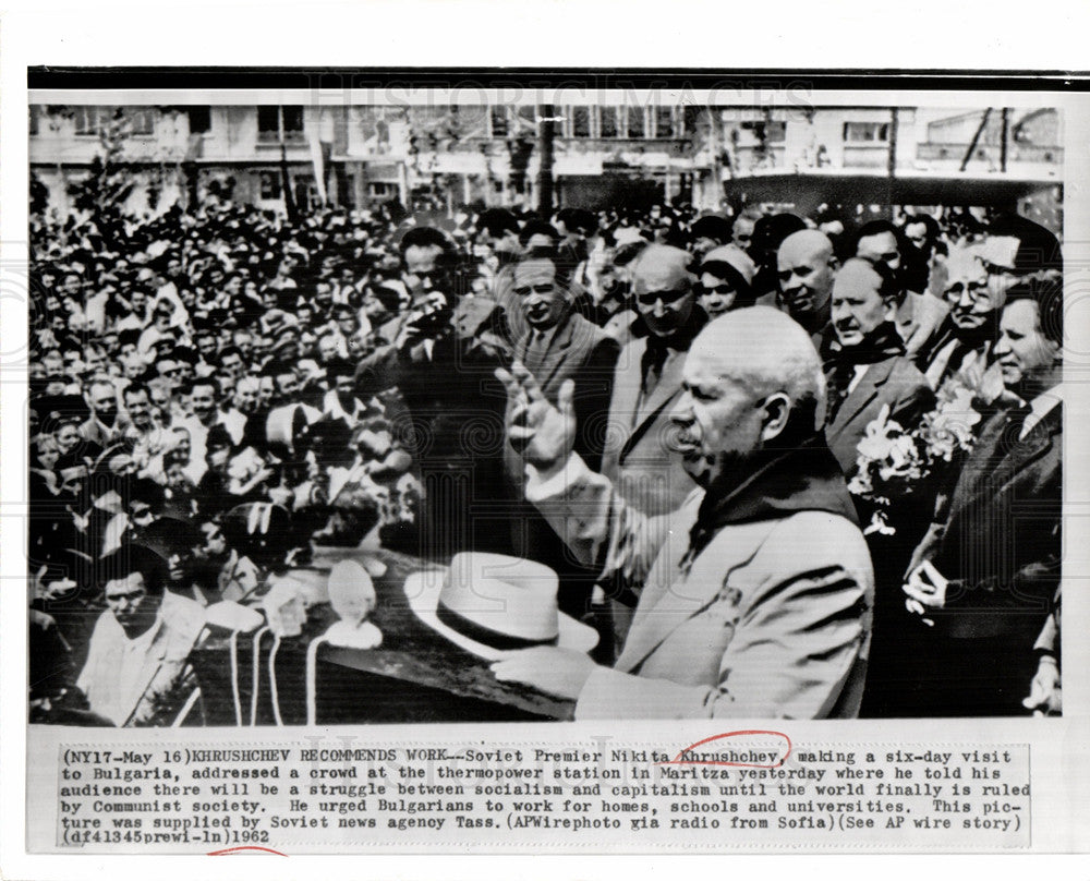 1962 Press Photo Nikita Khrushchev - Historic Images