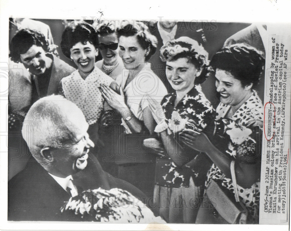 1961 Press Photo Nikita Khrushchev Secretary Soviet - Historic Images