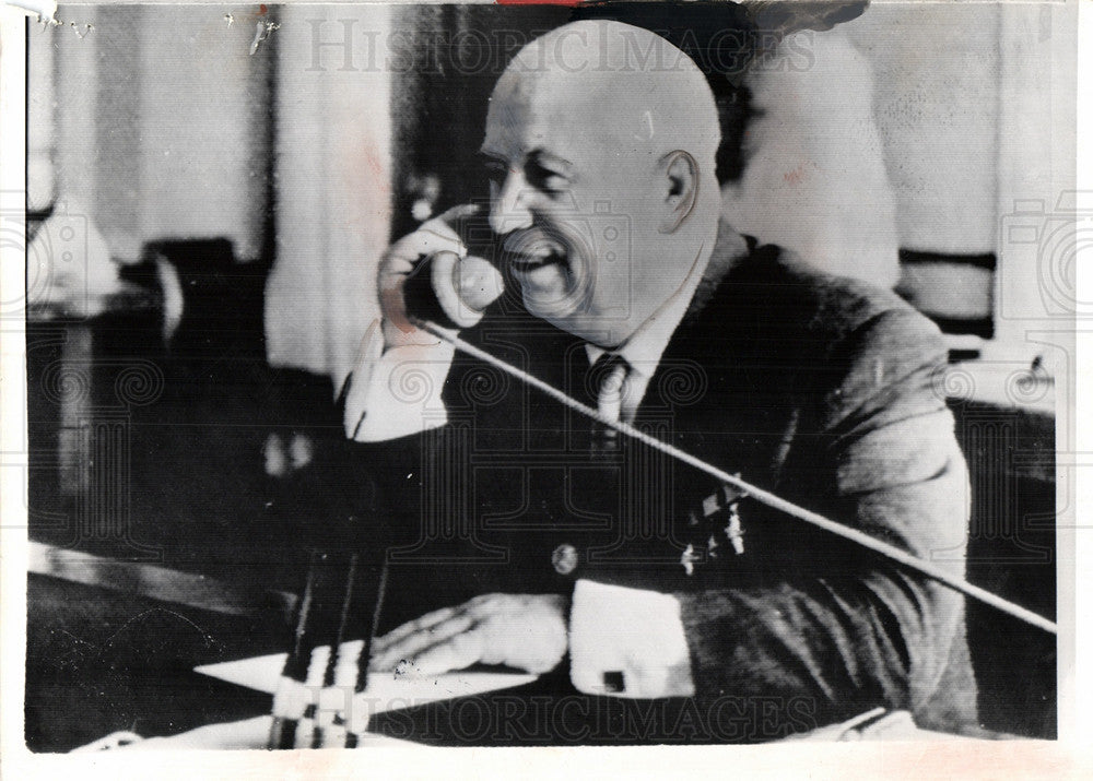 1961 Press Photo Nikita Khrushchev Soviet Union premier - Historic Images