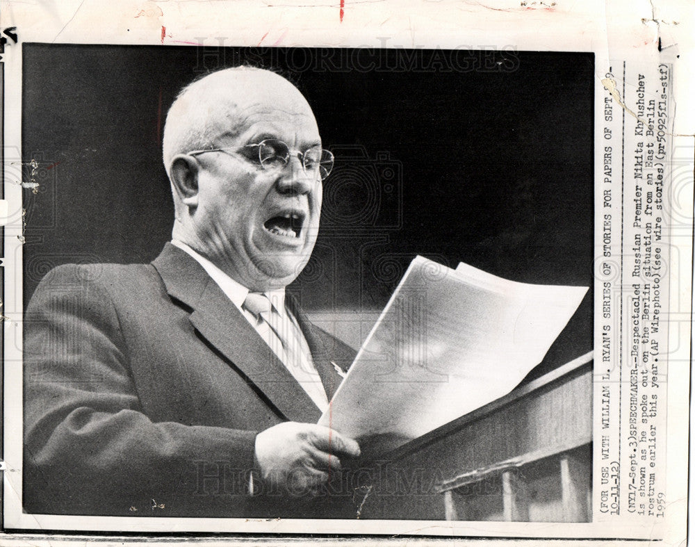 1963 Press Photo Nikita Khrushchev Secretary Soviet - Historic Images