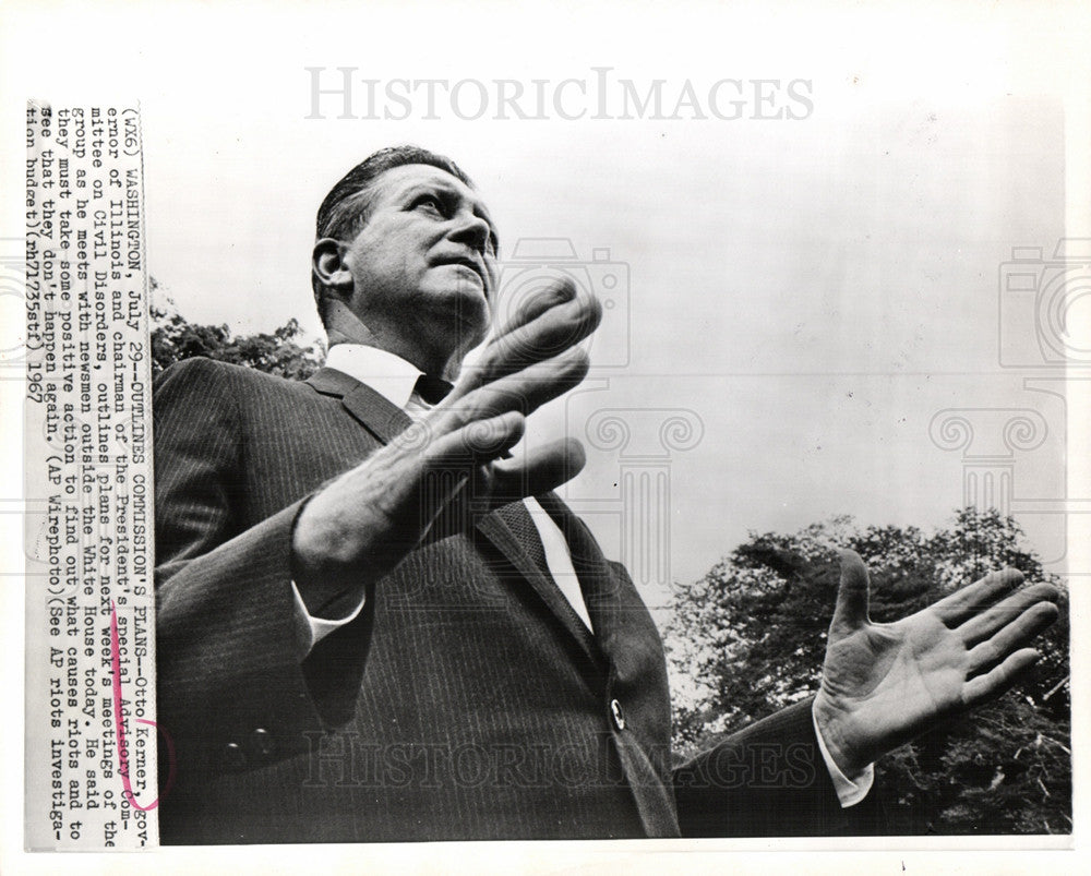 1967 Press Photo Otto Kerner special advisory committee - Historic Images