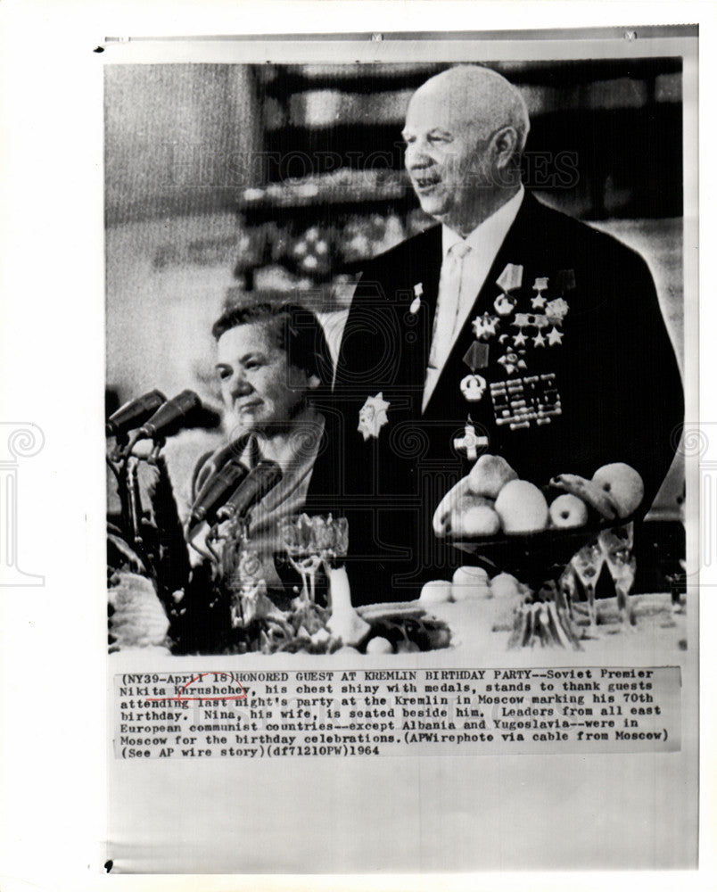 1964 Press Photo Nikita Khrushchev Secretary - Historic Images