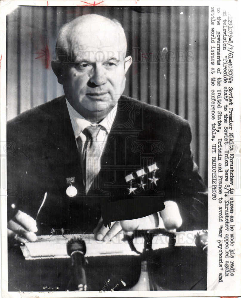 1961 Press Photo Nikita Khrushchev Secretary Soviet - Historic Images