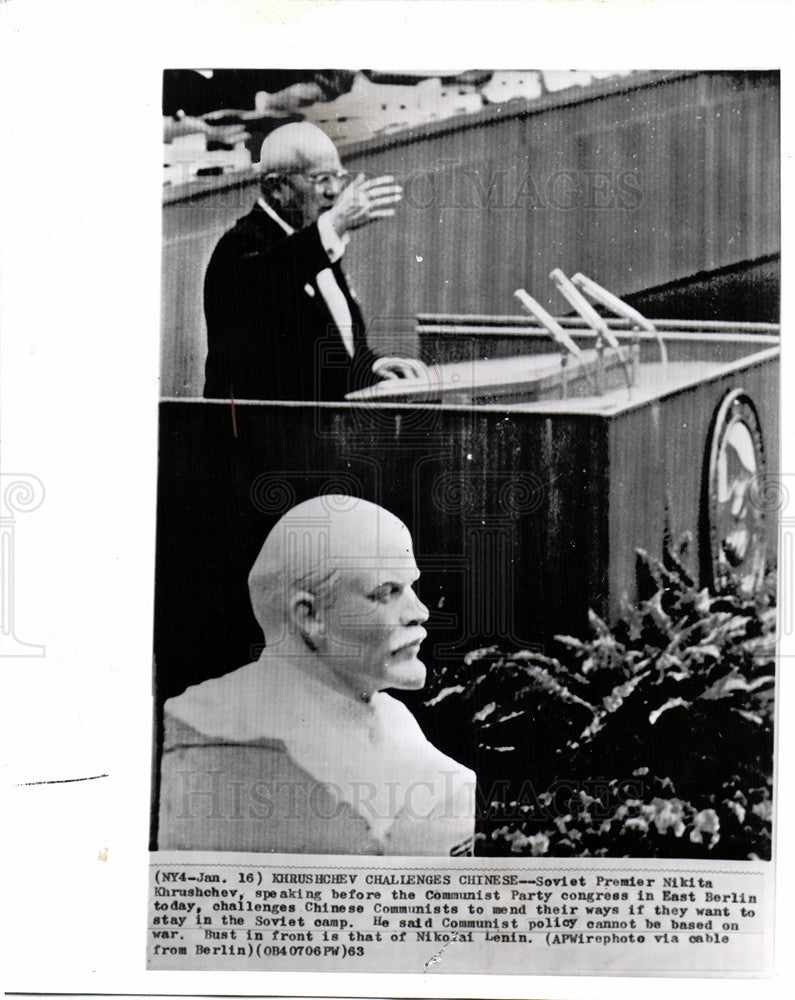 1963 Press Photo Nikita Khrushchev Secretary Soviet - Historic Images