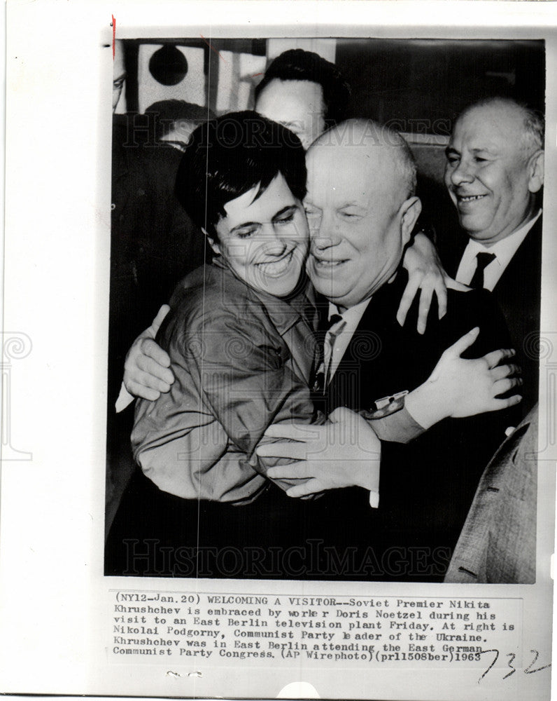1963 Press Photo Nikita Khrushchev soviet premier Berli - Historic Images