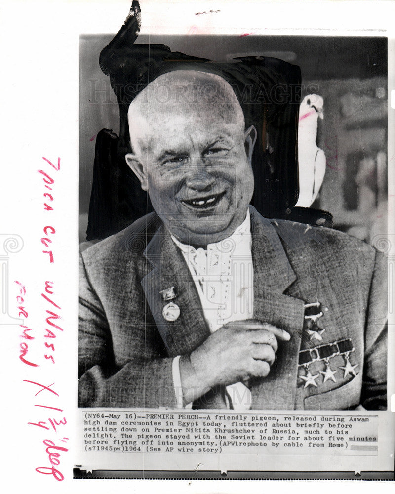 1964 Press Photo Nikita Khrushchev Secretary Soviet - Historic Images