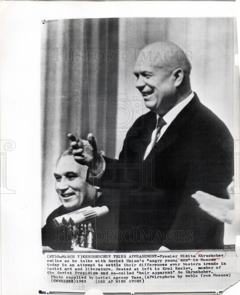 1963 Press Photo Nikita Khrushchev premier Soviet Union - Historic Images