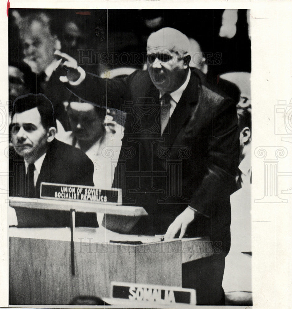 1960 Press Photo Khrushchev Nikita Macmilla Disarmament - Historic Images