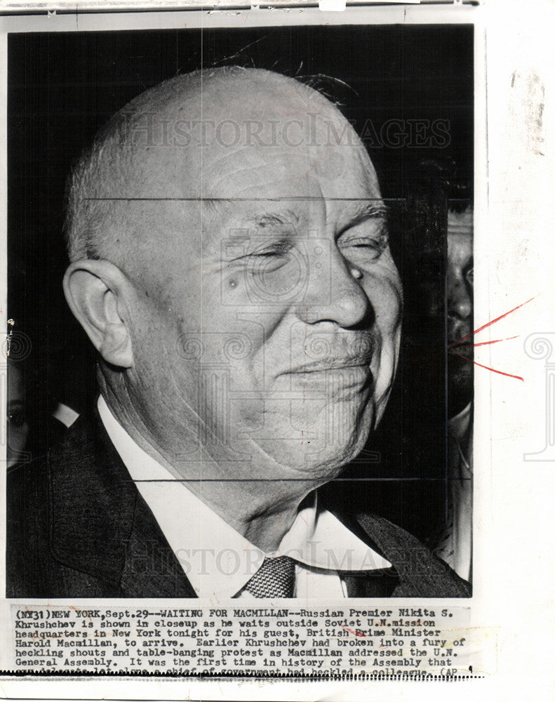 1960 Press Photo Nikita Khrushchev waiting headquarters - Historic Images