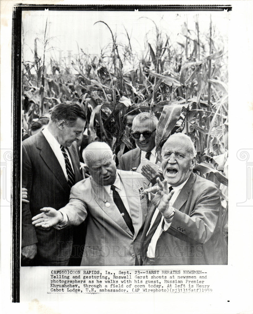 Press Photo Krushchev Garst newsmen Henry Lodge - Historic Images