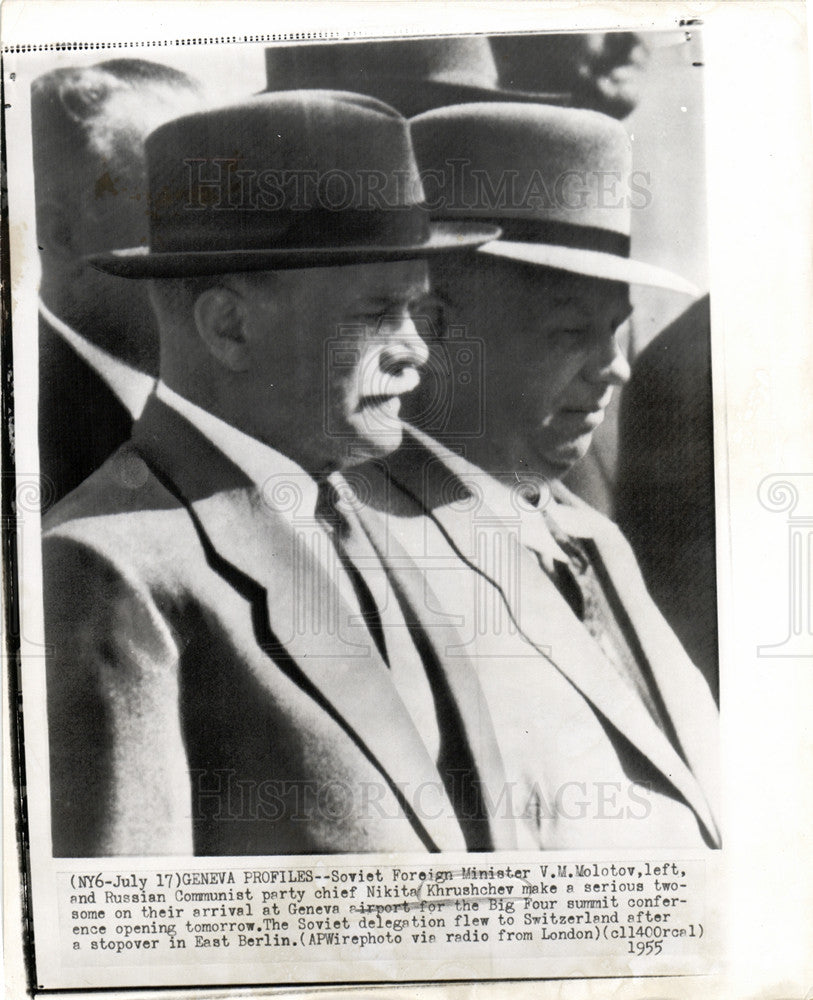 1955 Press Photo Nikita Khrushchev Secretary Soviet - Historic Images