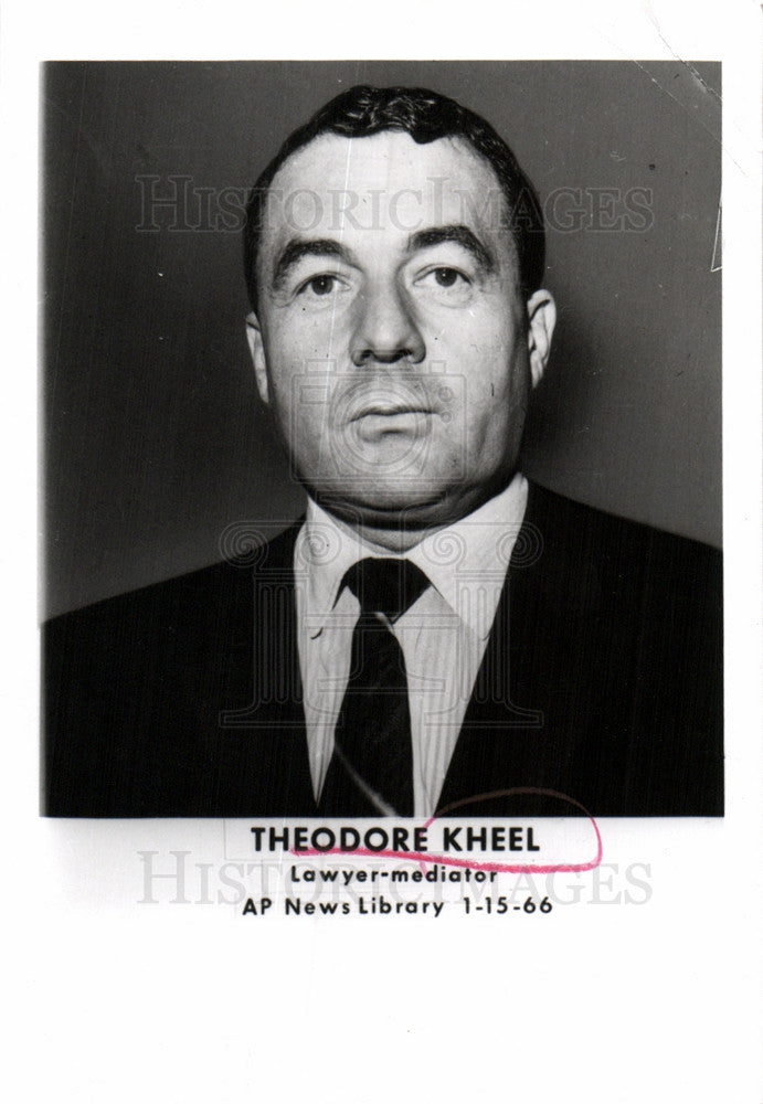 1966 Press Photo Theodore Kheel Lawyer Mediator - Historic Images