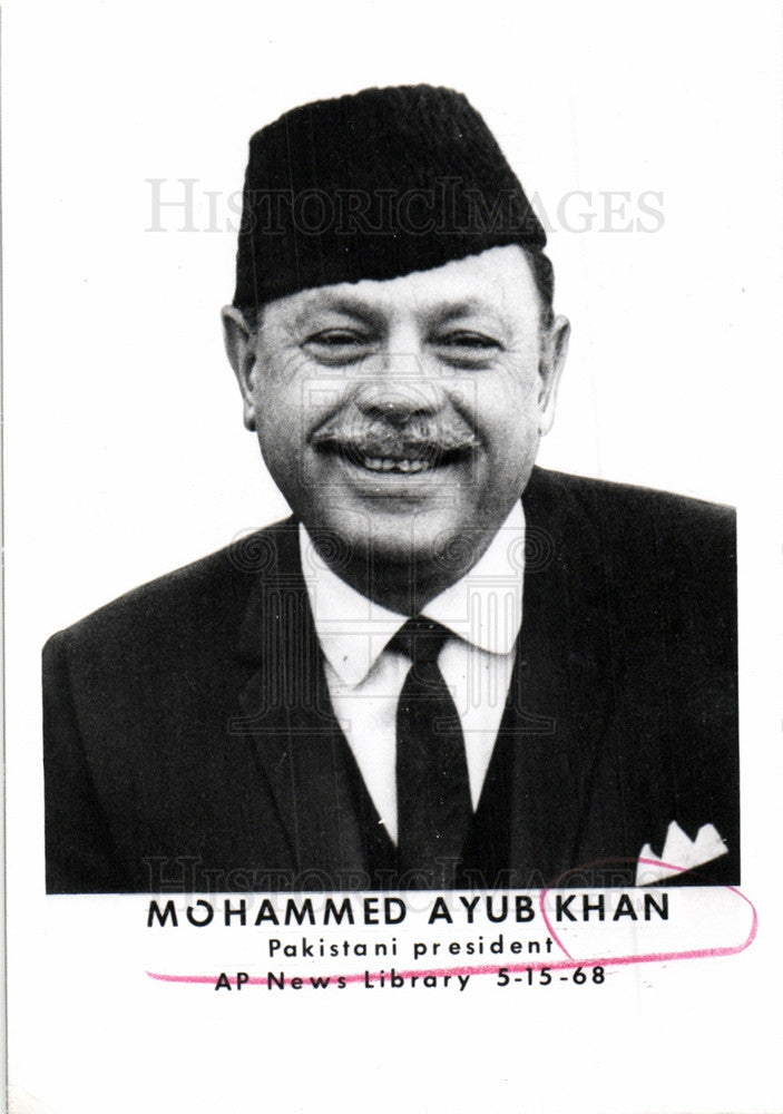 1968 Press Photo AYUB KHAN general dictator pakistan - Historic Images