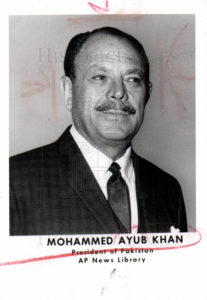 1966 Press Photo mohammed khan, president, pakistan - Historic Images