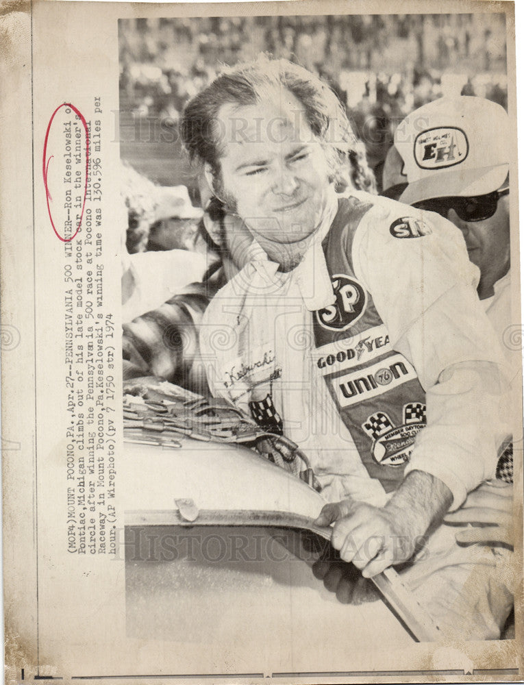 1974 Press Photo Elton Keselowski Pennsylvania 500 race - Historic Images