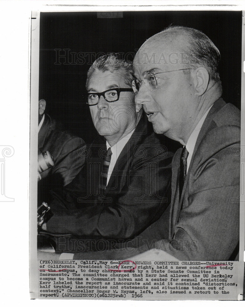 1965 Press Photo Clark Kerr Communist haven UC Berkeley - Historic Images