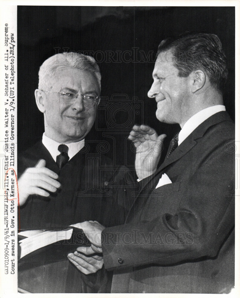 1961 Press Photo Otto Kerner Jr Governor Illinois - Historic Images