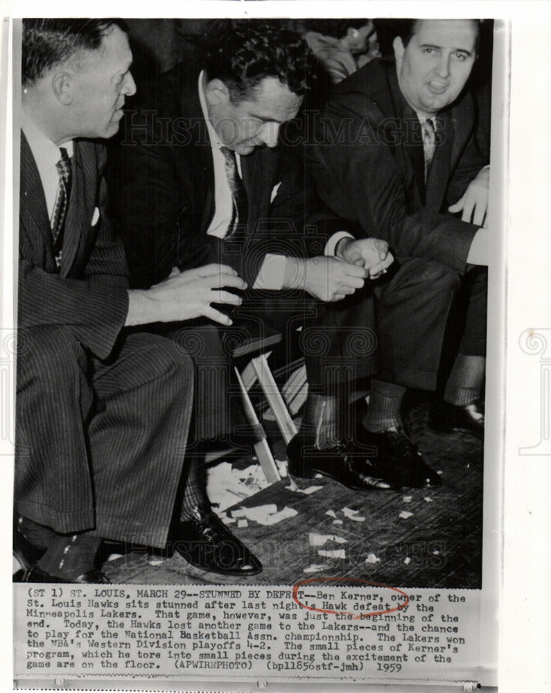 1959 Press Photo Ben Kerner owner St. Louis Hawks - Historic Images