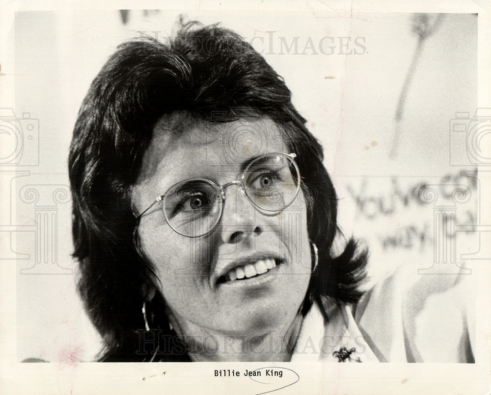 1976 Press Photo Billie Jean King  tennis player - Historic Images