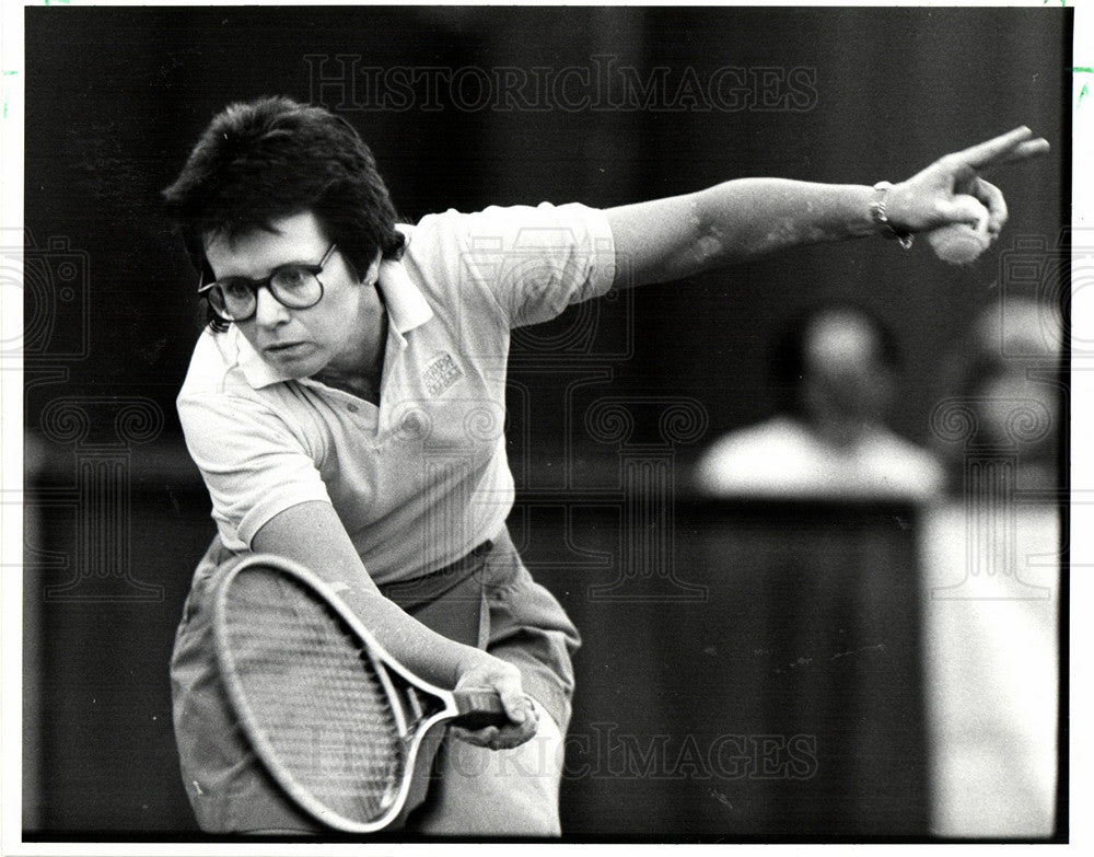 1986 Press Photo Billie Jean king 42 Bobby Riggs - Historic Images