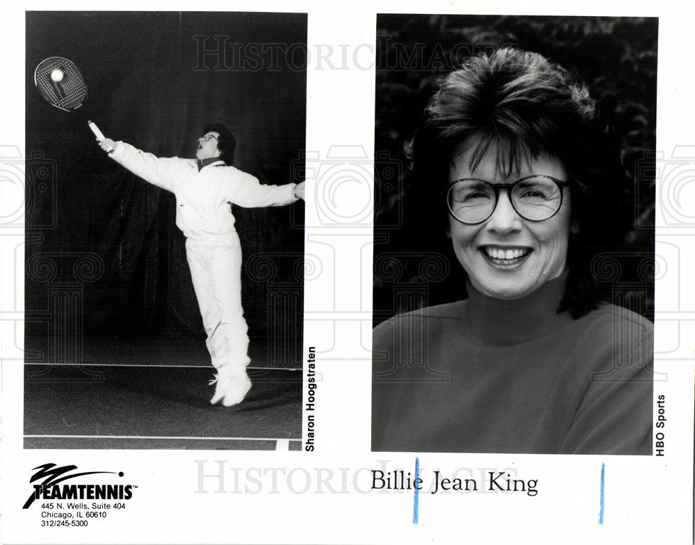 1992 Press Photo Billie Jean King US WTA tennis player - Historic Images