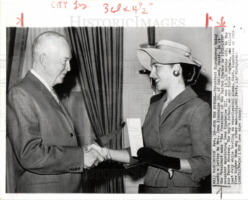 1958 Press Photo Iven Kincheloe President Eisenhower - Historic Images