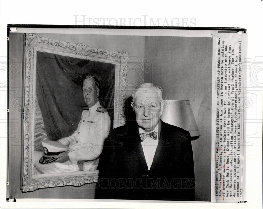 1962 Press Photo Husband E.Kimmel admiral US Navy - Historic Images