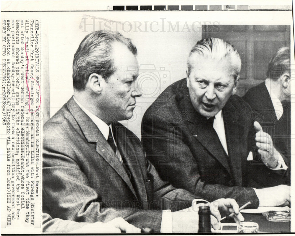 1969 Press Photo Kiesinger West German Elections - Historic Images