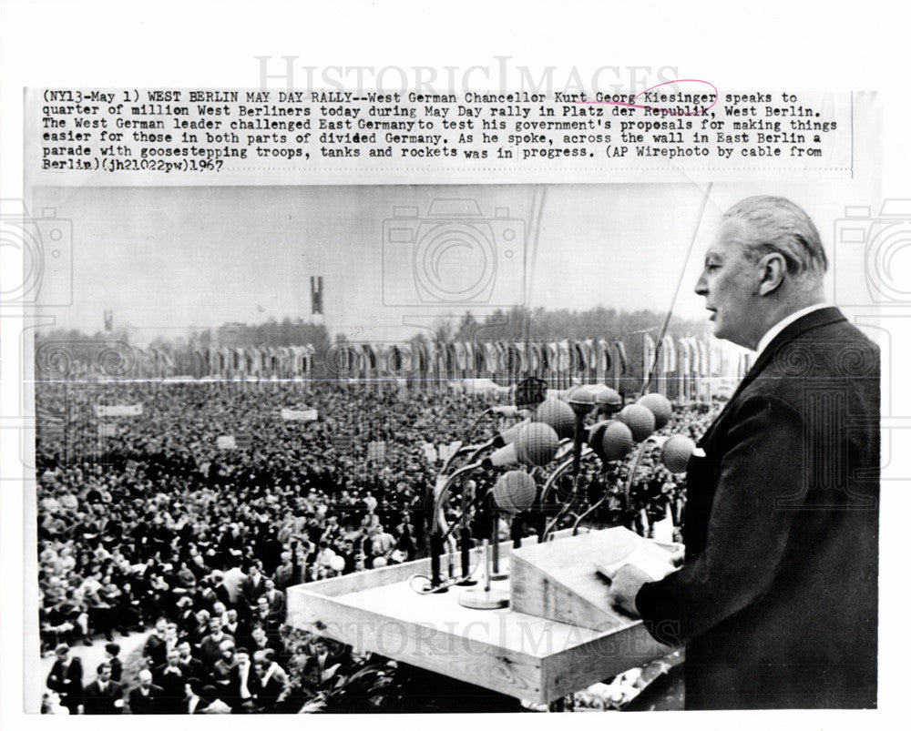 1967 Press Photo Kurt Georg Kiesinger German Chancellor - Historic Images