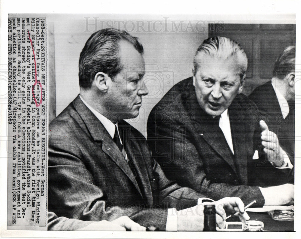 1989 Press Photo Kurt Georg Kiesinger Chancellor German - Historic Images