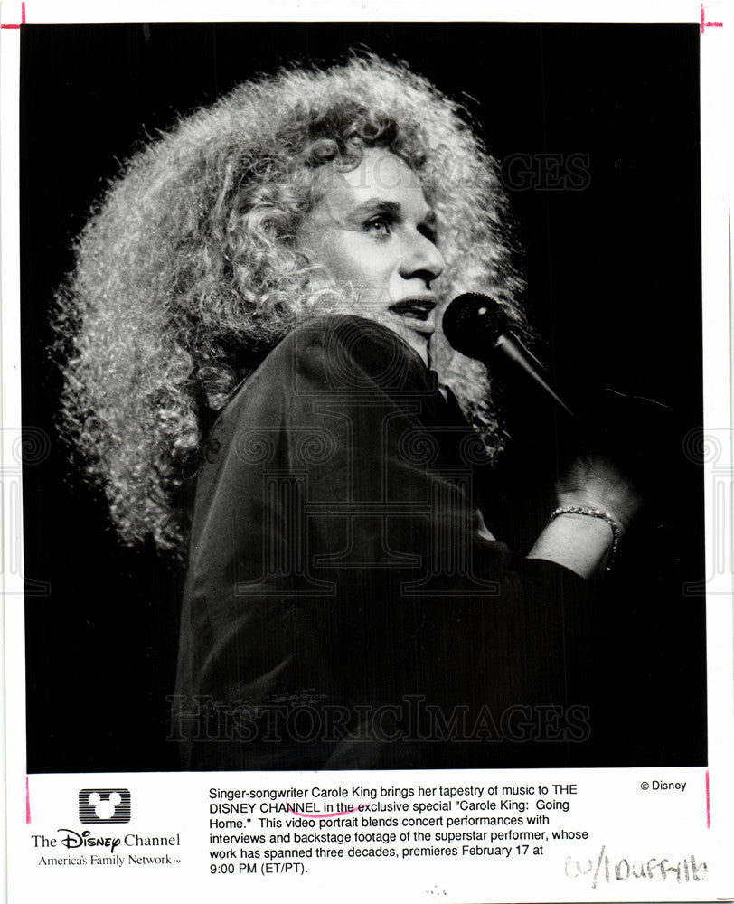 1990 Press Photo Carole King, Going Home, Disney, TV - Historic Images