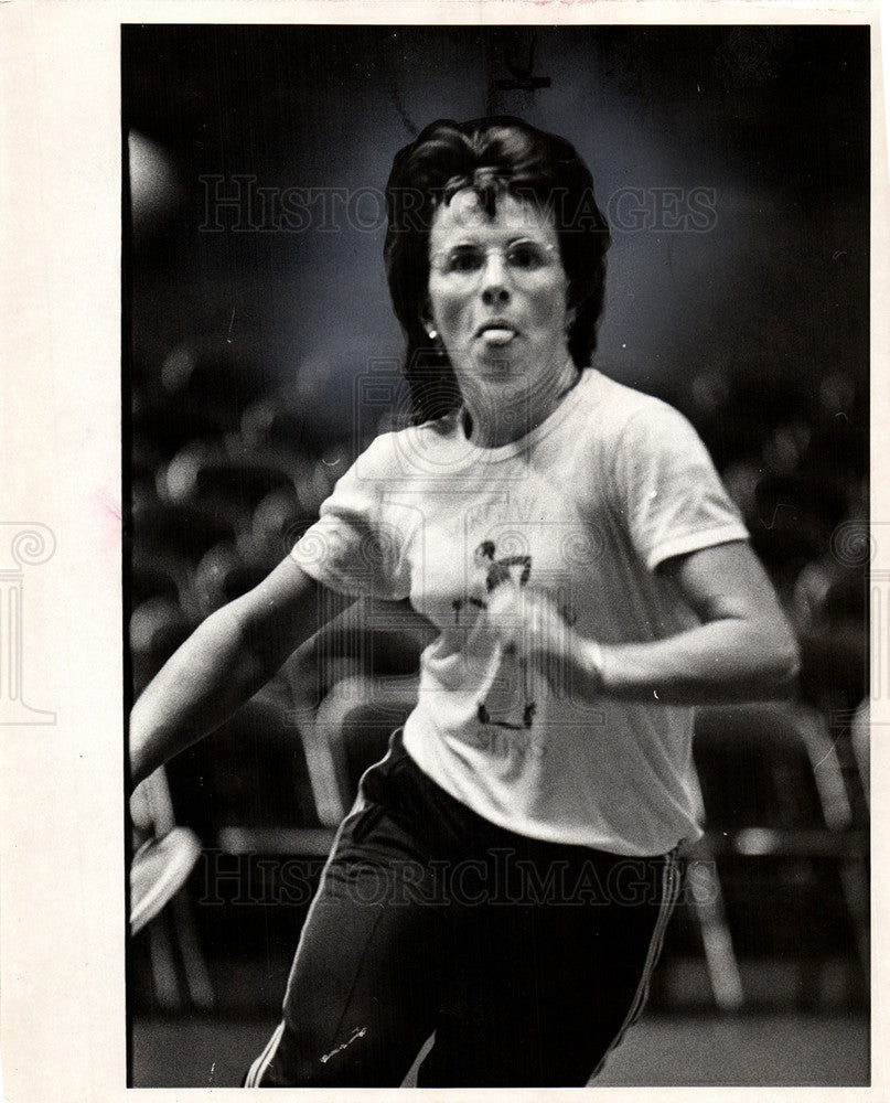 1974 Press Photo Billie Jean King Grand Slam Long beach - Historic Images