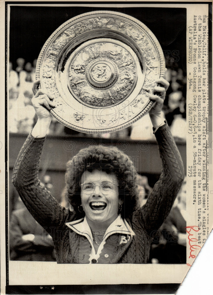 1977 Press Photo Billie Jean King tennis United States - Historic Images