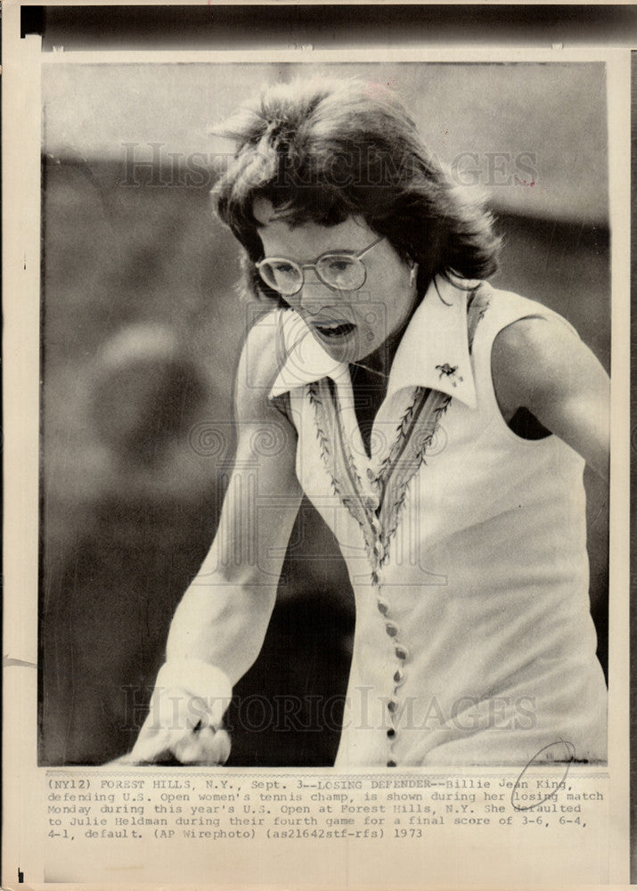 1973 Press Photo Billie Jean King Julie Heldman - Historic Images