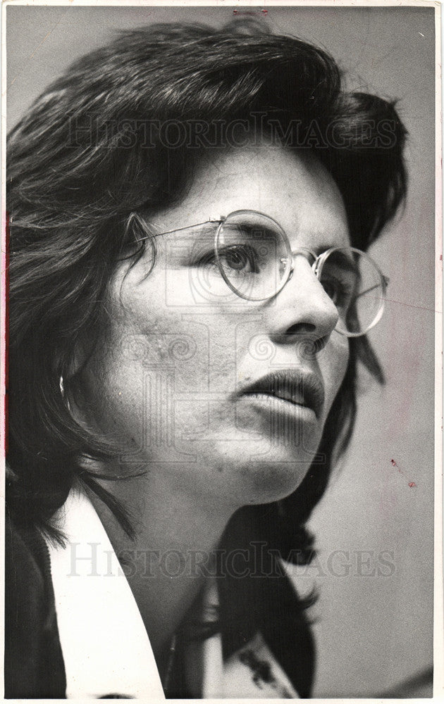 1977 Press Photo Billie Jean King Flu - Historic Images