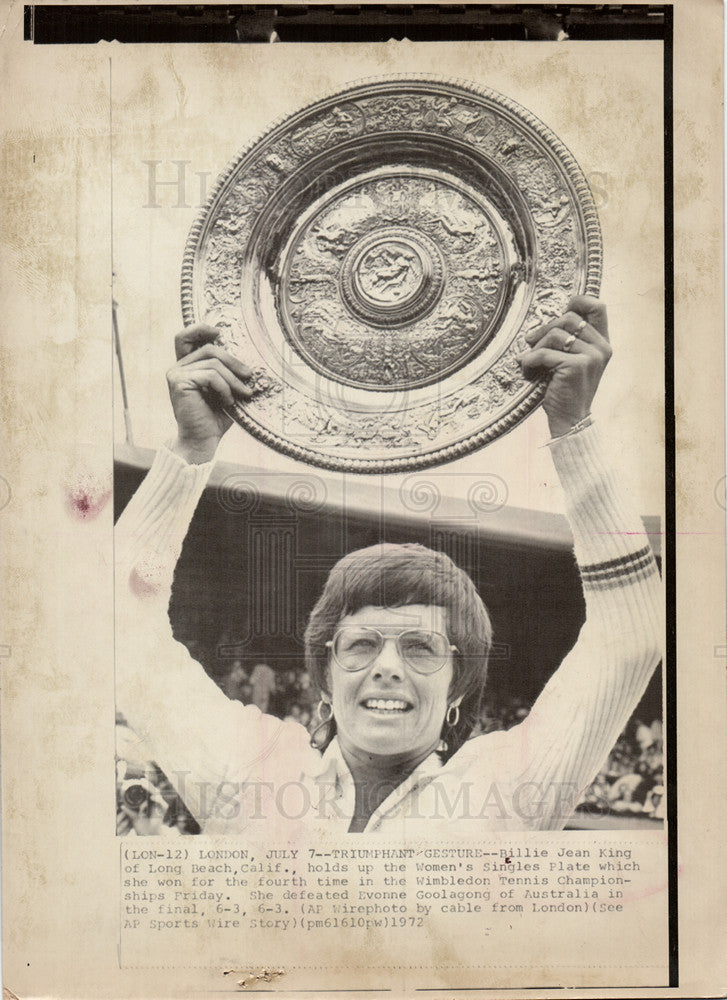 Press Photo Billie Jean King  tennis player - Historic Images