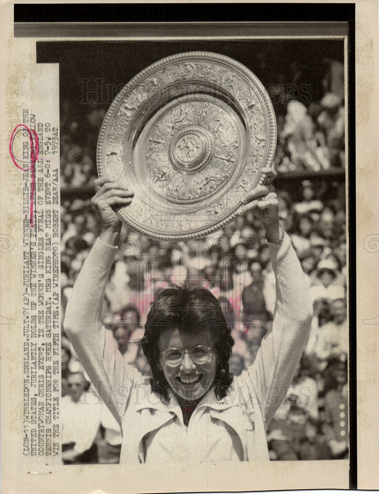 1975 Press Photo Billie Jean King - Historic Images